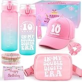 10 Year Old Girl Birthday Gifts, 10th Birthday Gifts for Girls, Gifts for 10 Year Old Girl Water Bottle, Bag, Double Digits Birthday Decorations for Daughter Niece, Things for 10 Years Teen Girls