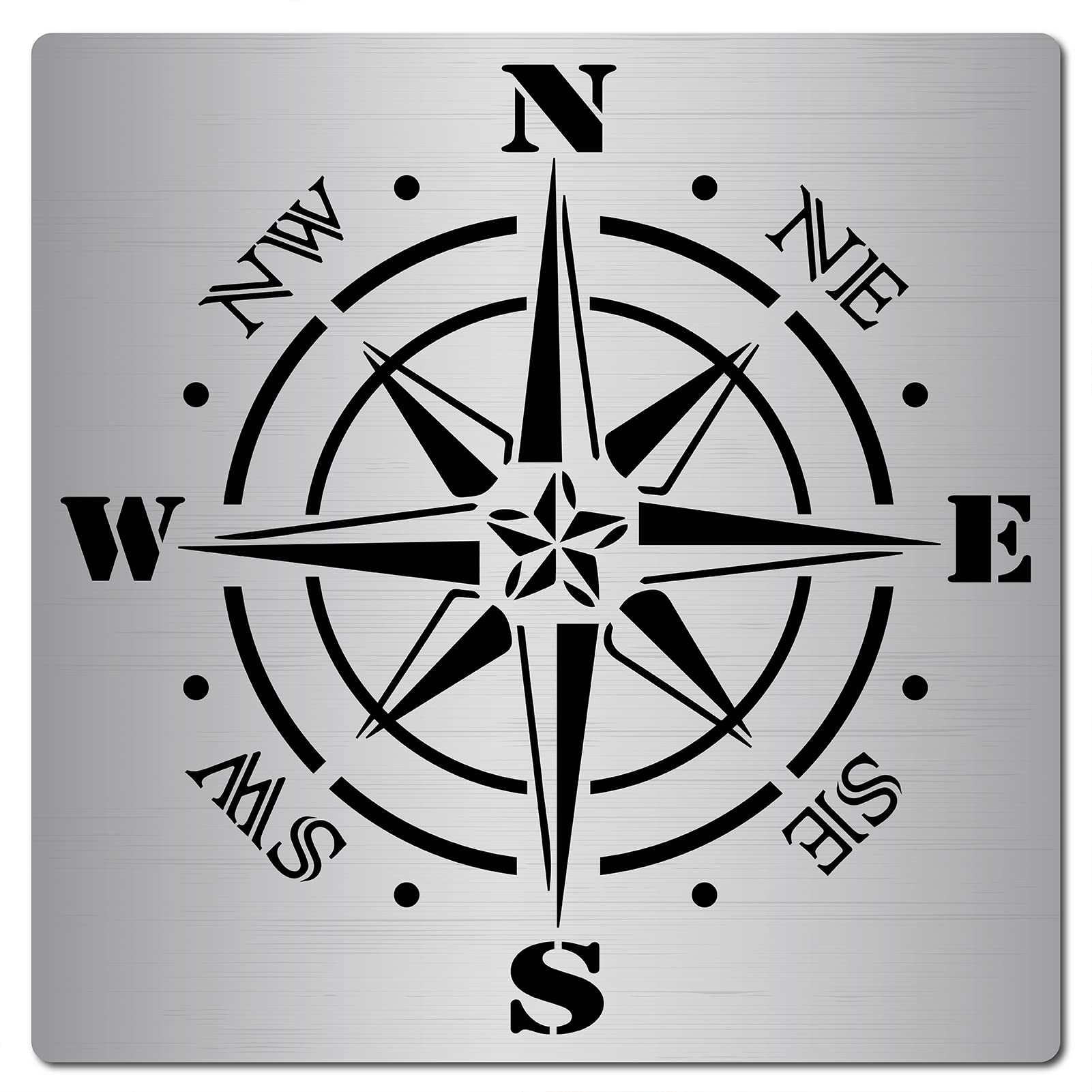 GORGECRAFT 6.3 Inch Metal Compass Rose Stencil Stainless Steel Painting Reusable Template Journal Tool for Painting, Wood Burning, Pyrography and Engraving Crafts — image 1