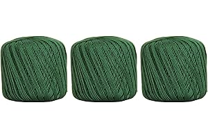 3 Ball Pack Threadart 100% Pure Cotton Crochet Thread - Holly Green - Size 10 and 3 - Singles and Bulk Packs Available - Size 3 - Color 39