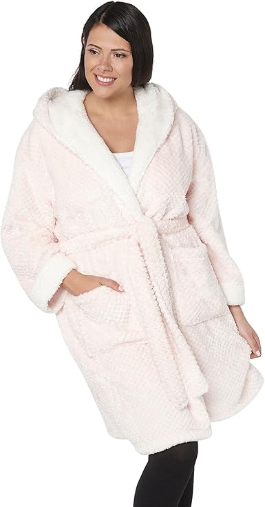Evans Women's Waffle Hood Dressing Gown 