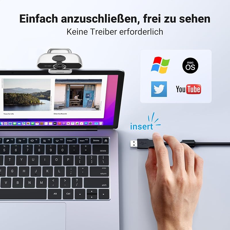 FineCam Lite 1080P, Dual-Mikrofon, Fixfokus, mit Privacy Cover