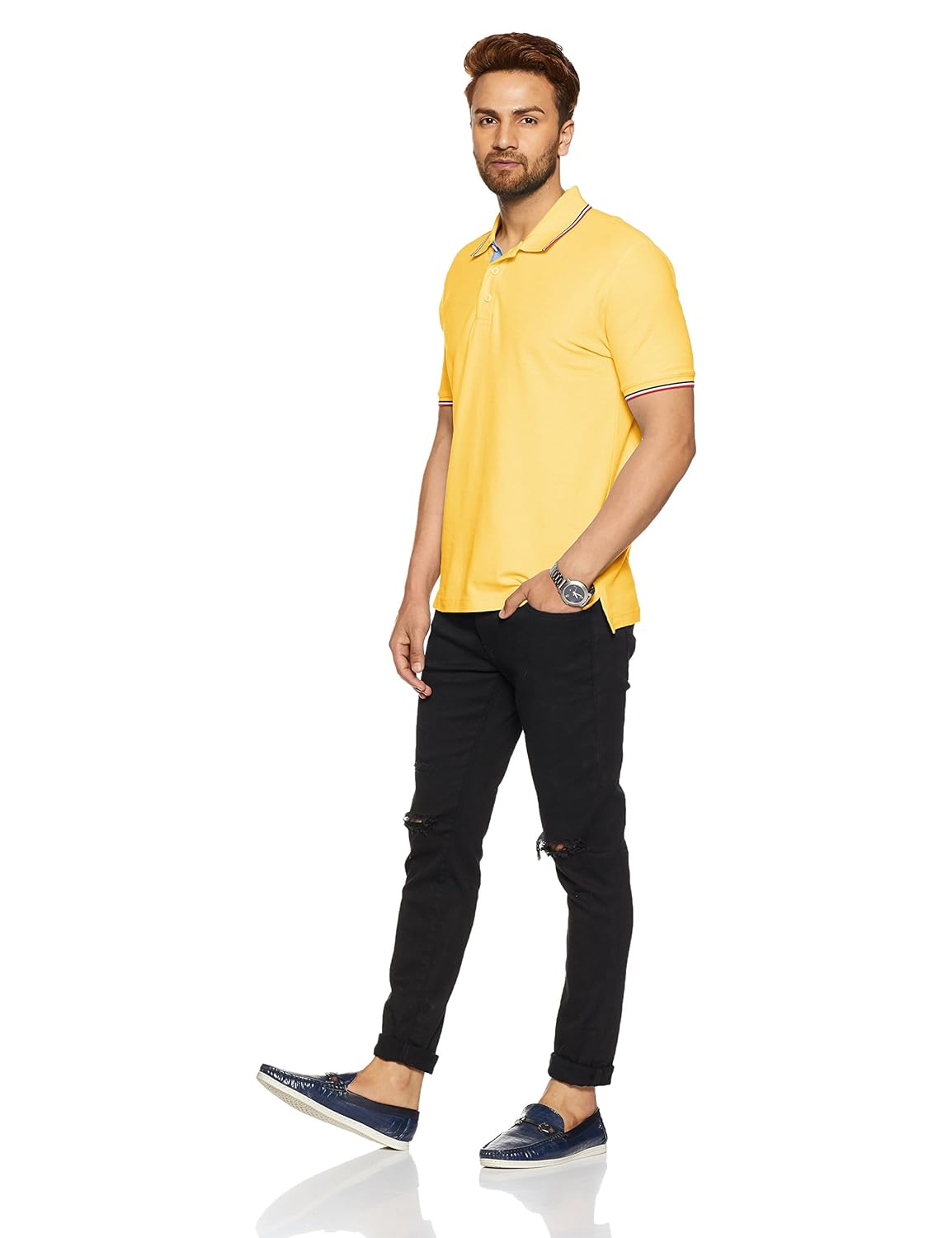 marks & spencer men's solid regular fit polo