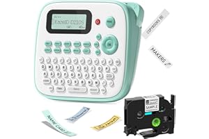 EAZEID Label Maker Machine with Tapes, D210S Label Maker with Keyboard, Handheld Labeler Machine with-Tape 12mm 0.47 Laminated White, Multiple Symbols for Home Office School Kids Use