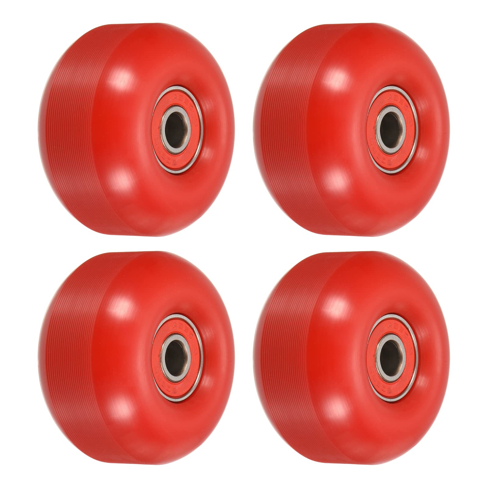 PATIKIL 52mm Skateboard Wheels with Bearings, 4 Pack Street Wheels for Skateboards Cruiser Wheel Replacement 95A, Red