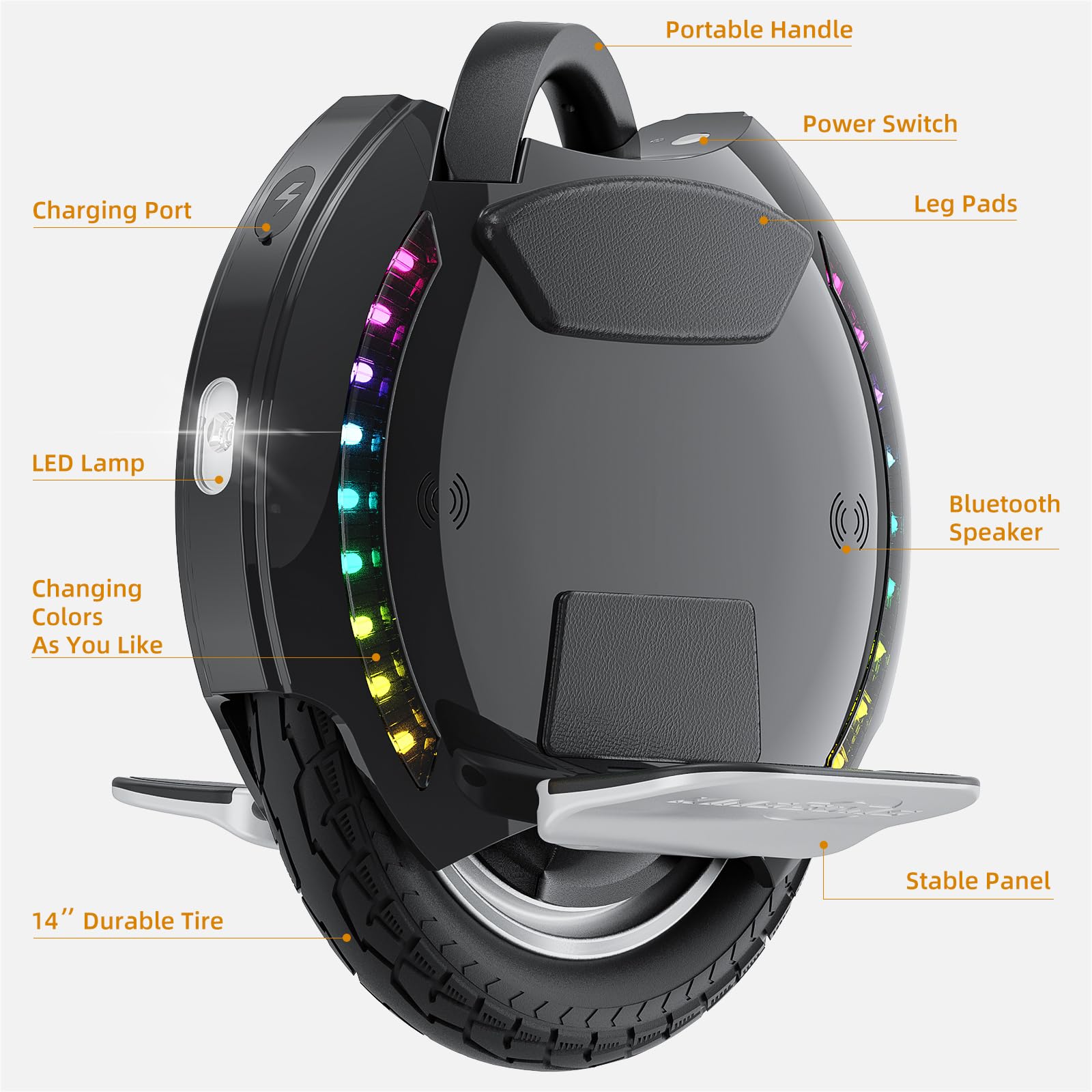 Kingsong 14D Electric Unicycle for Riders, 14 Inch Electric Unicycle for Beginners，Commuter EUC