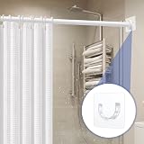 Sibba Shower Rod Holder 4Pcs Sticky Curtain Bracket No Drilling Clear view 7