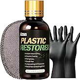Plastic Restorer for Cars, Black Trim Restorer Car Plastic Restorers Black Crystal Coating for Automotive Parts Vehicles Interior Scratch Remover Shiny Car Stuff,30ML