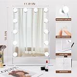 Hansong Vanity Mirror with Lights 12 LED Bulbs 3 Color Modes 10X Magnification view 2