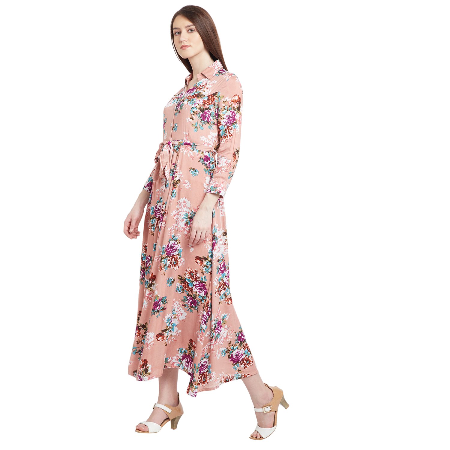 panit women's viscose floral print maxi dress