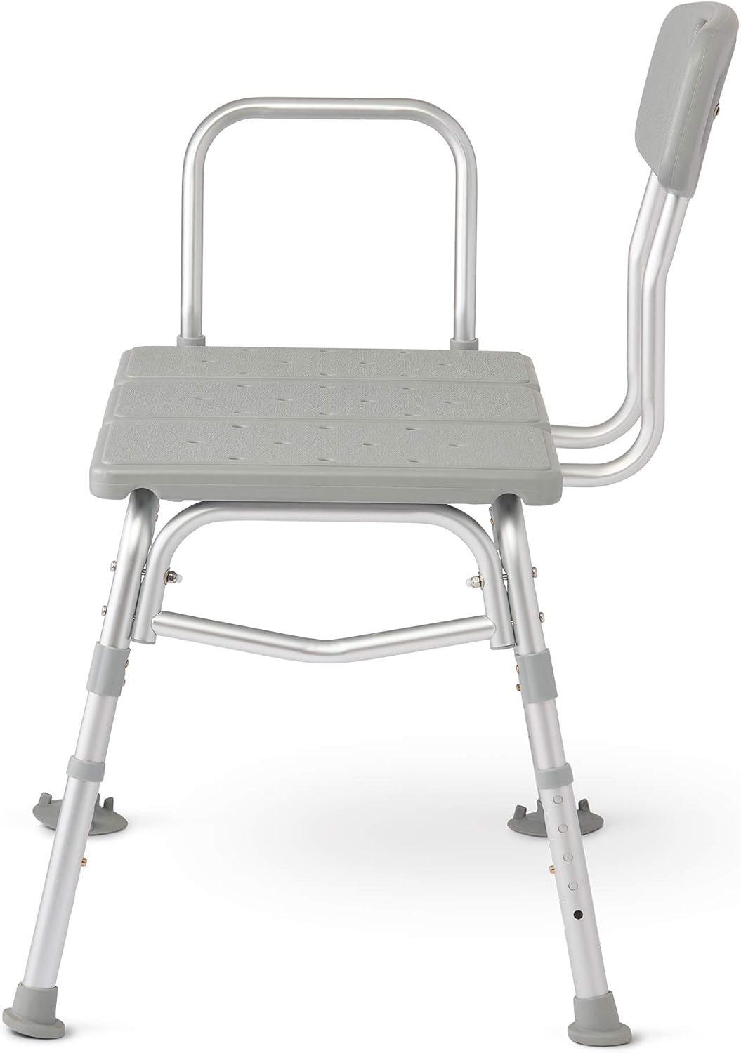 Medline Transfer Bench for Bathtub, for Use as a Bath Chair or Shower Seat, Durable with Height Adjustable Legs, Non-Slip Feet, Gray: Health & Personal Care