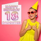 Stuff4 18th Birthday Card Daughter Pink Purple Glitter Balloons 145mm view 7