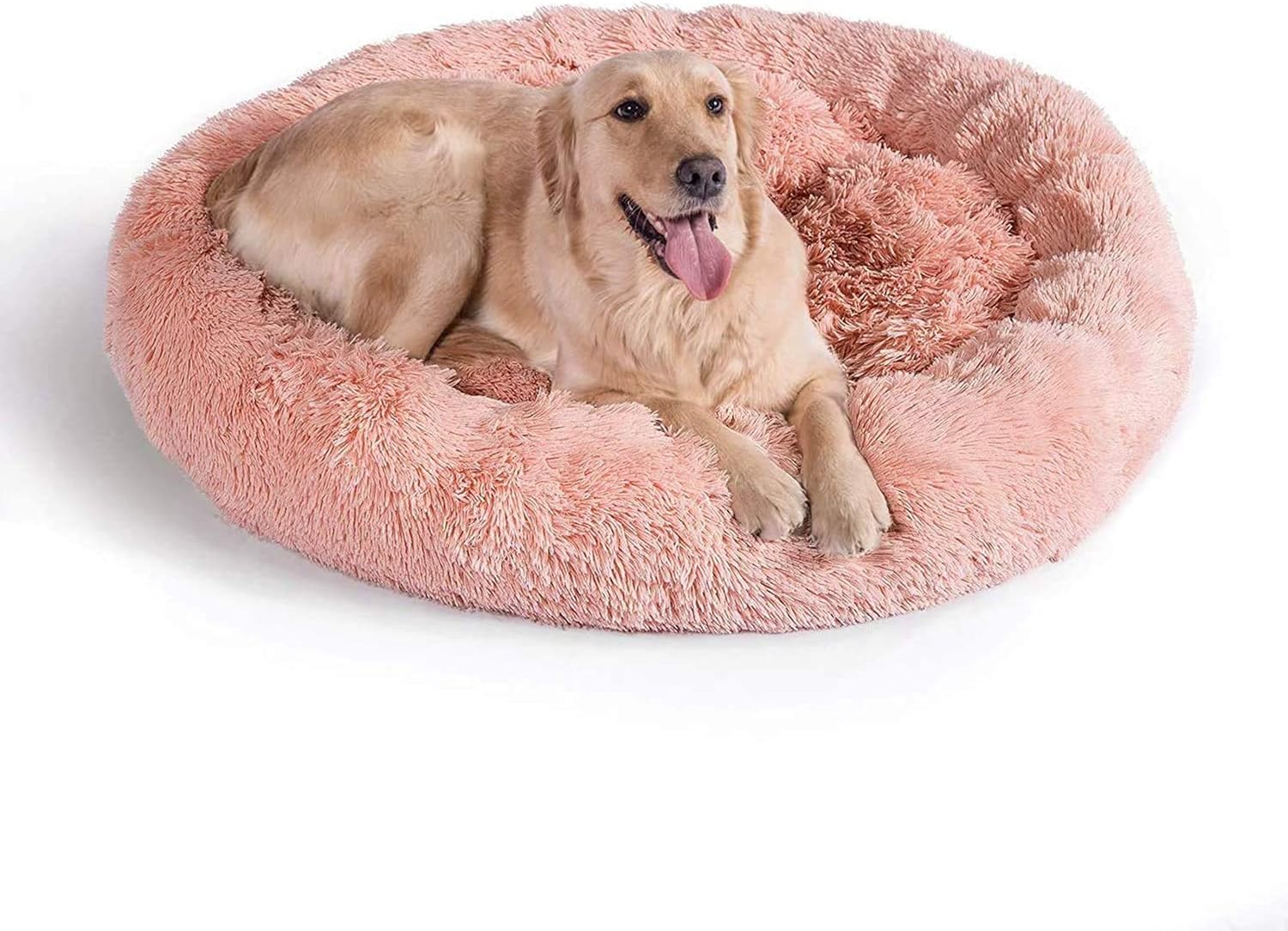GAOZHEN Washable Fluffy Dog Bed Cat Cave Donut Calming Pet Bed Cuddler
