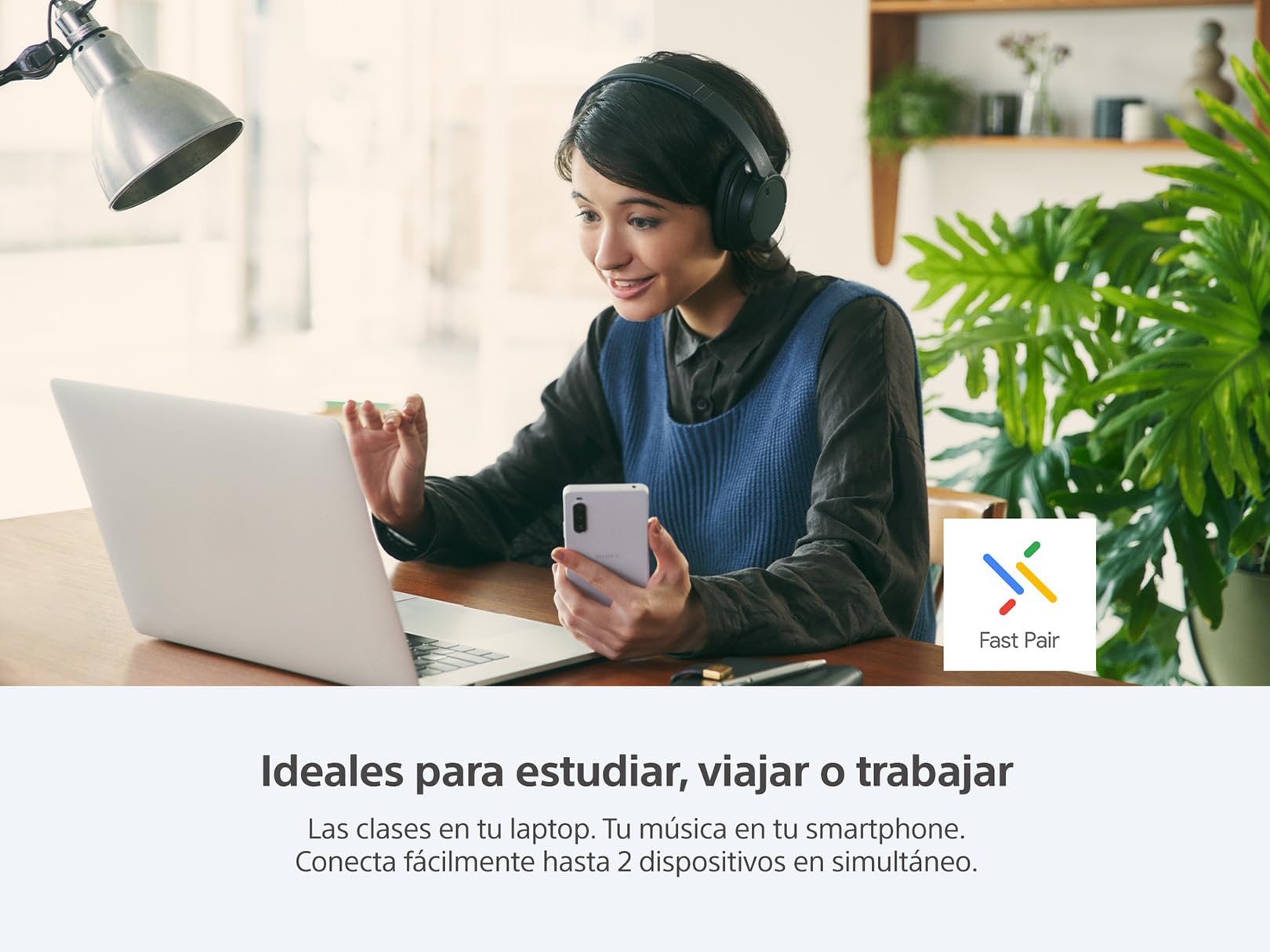Sony WH-CH720NB Auriculares Inalámbricos Bluetooth con Cancelación de Ruido - Micrófono Incorporado - Hasta 35 Horas de Duración de la Batería y Carga Rápida - Negro - Versión Internacional
