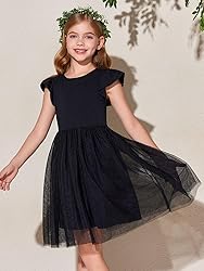 Haloumoning Girls Tutu Dress Ruffle Short Sleeve