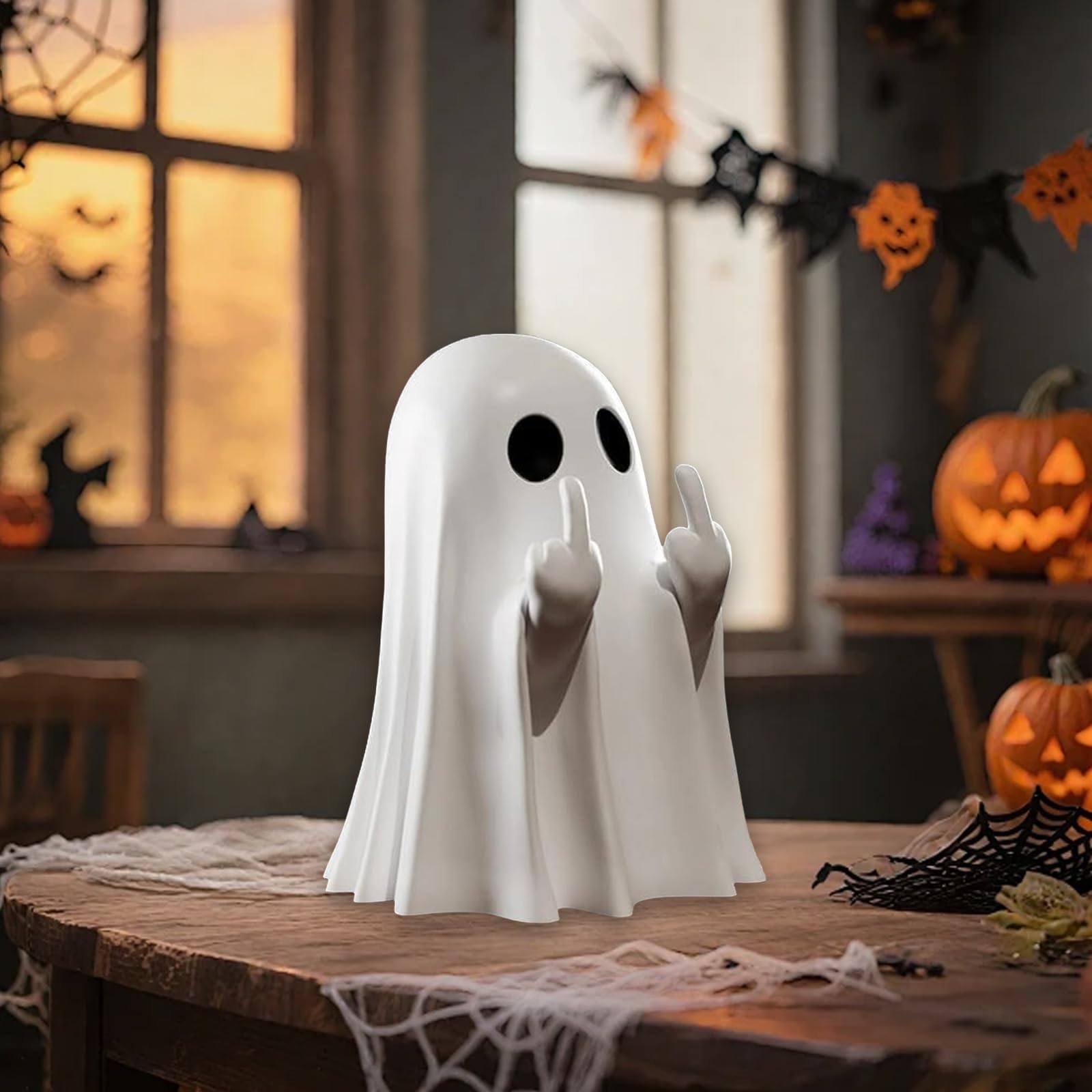 Photo 1 of ***2 DIFFERENT FIGURES INCLUDED AS PICTURED*Halloween Decorations Ghost Figurine, Funny Scary Ghost Decorations, Spooky Halloween Home Party Decor Indoor, Cute Ghost Figurines for Home, Office, Desk Decor (A)& decor B***2 FIGURES INCLUDED**