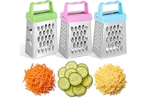 Beavorty Mini Cheese Grater 6pcs Stainless Steel Box Grater with Handle Multi-Function Kitchen Gadget for Garlic Ginger Veget