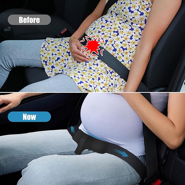 PREGNANCY CAR SEAT CUSHION FOR PREGNANT DRIVERS AND PASSENGERS – PATENT PENDING – NHTSA RECOMMENDED – PREVENT COMPRESSION OF BELLY – EASY TO SET UP – MEMORY FOAM FOR SCIATICA, HIP, COCCYX PAIN RELIEF