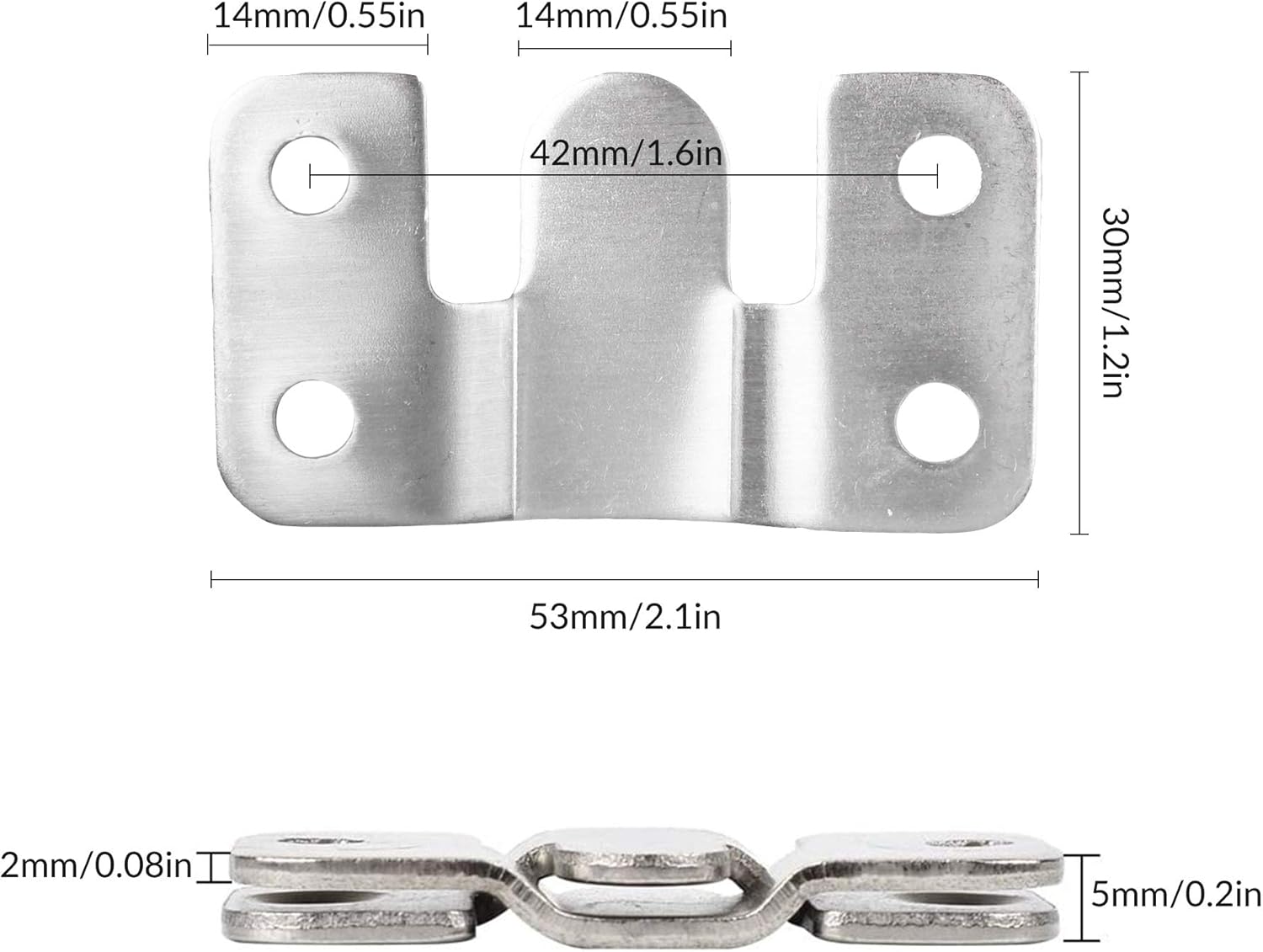 NORSON-NADISHA 10Pcs Stainless Steel Interlocking Photo Frame Hooks Z Clip Bracket Wall Mount Hardware Headboard Hangers - Image 3