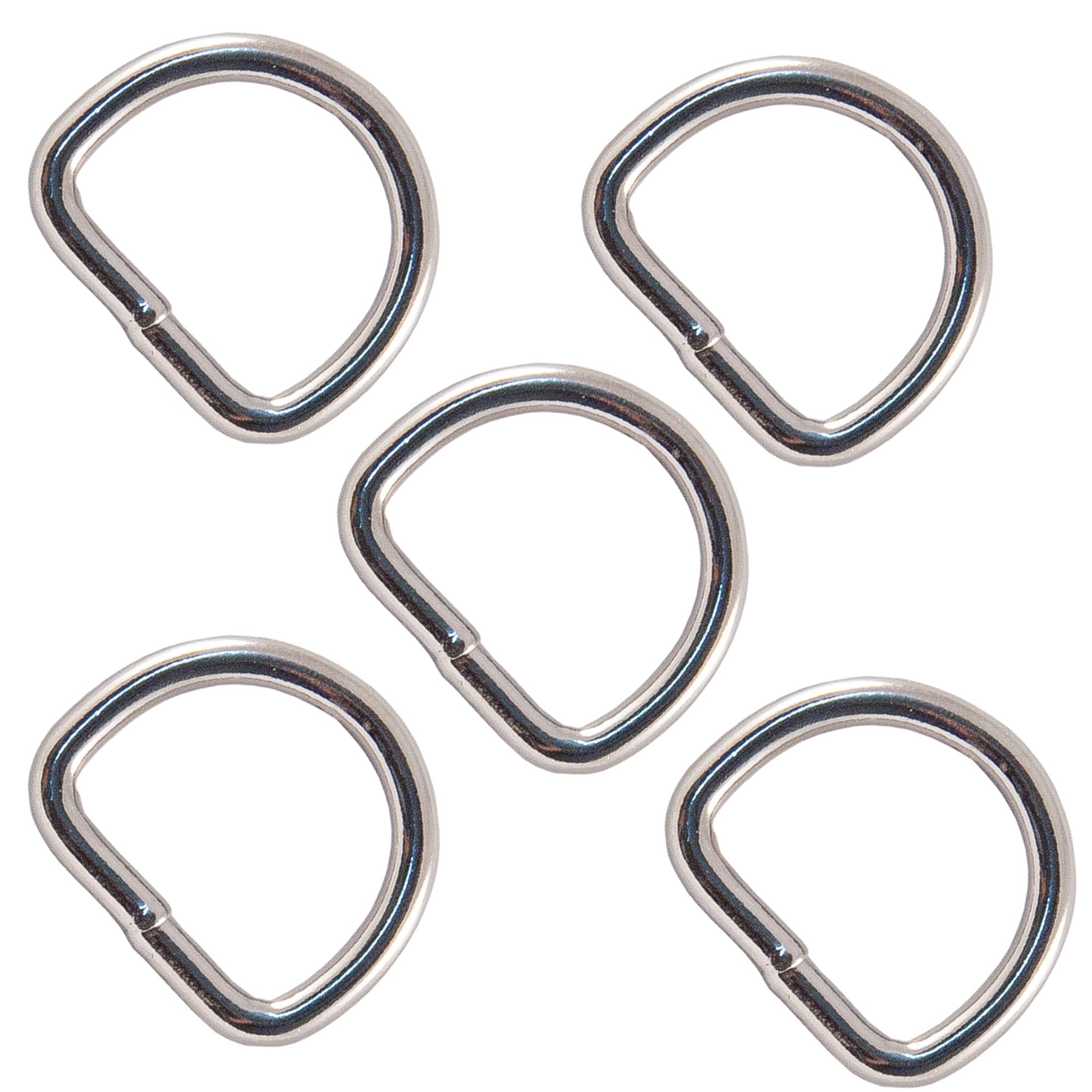 5mm x 30mm D Ring Stainless Steel Welded Marine Grade Polished Finish (Pack of 5)
