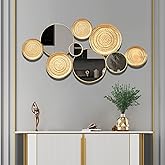 JGIVRFX Gold Wall Mirrors Decorative,Large Modern Wall Art Mirror for Living Room Decor 45 * 23 Inch,Metal Entryway Wall Mirrors for Entryway Bedroom Home Decor (Gold)