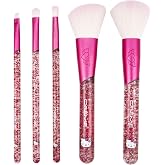 The Creme Shop Hello Kitty Luv Wave Brush Collection - Versatile &amp; Silky-Soft Makeup Brushes - Precise Shader, Blending Brush, Angled Detailer, Blush Brush, Powder Brush - Durable &amp; Easy to Wash - Set