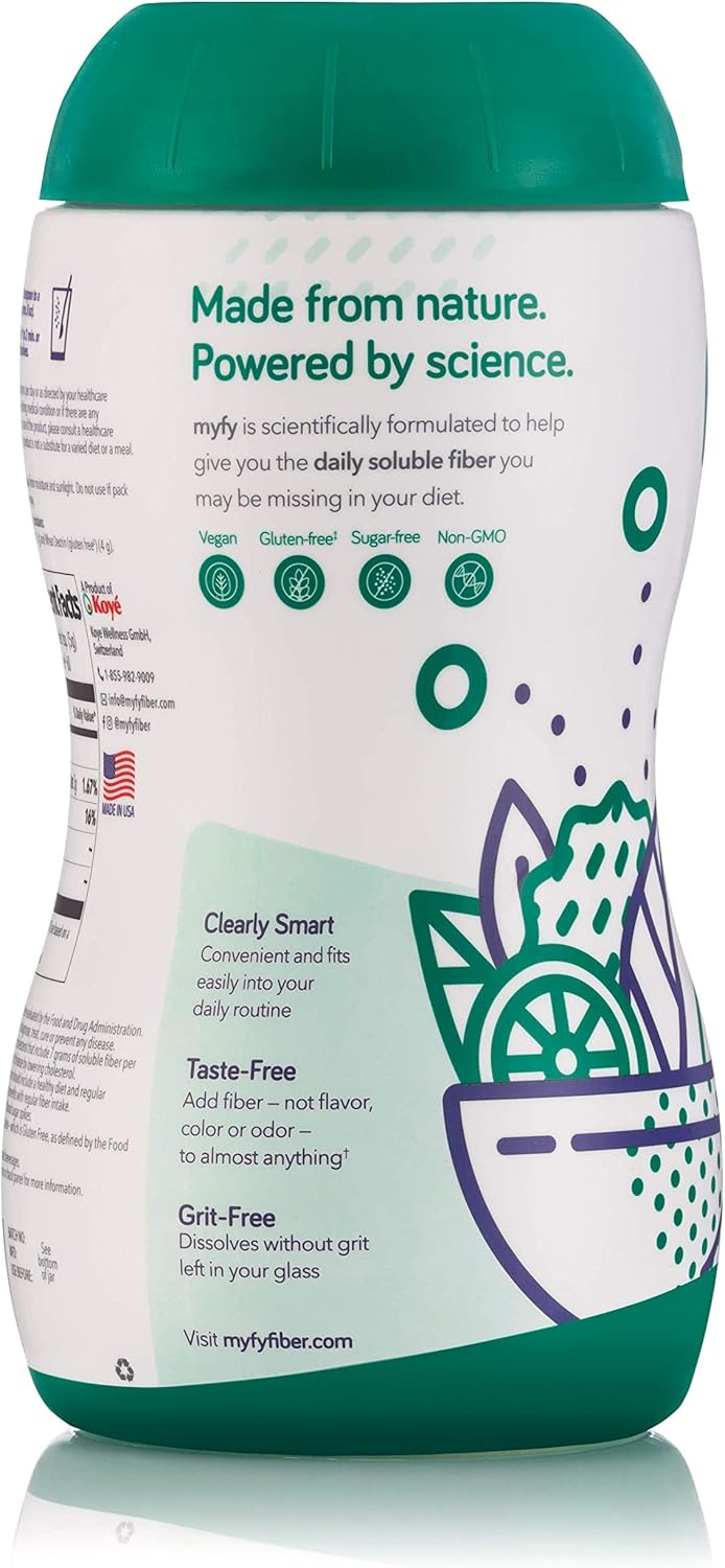 myfy - Your Natural Smart Prebiotic Fiber Supplement, 60 Servings - Premium Blend, Clearly Soluble, Taste-Free & Sugar-Free, Powder Supplement, 11.6 Ounce: Health & Personal Care