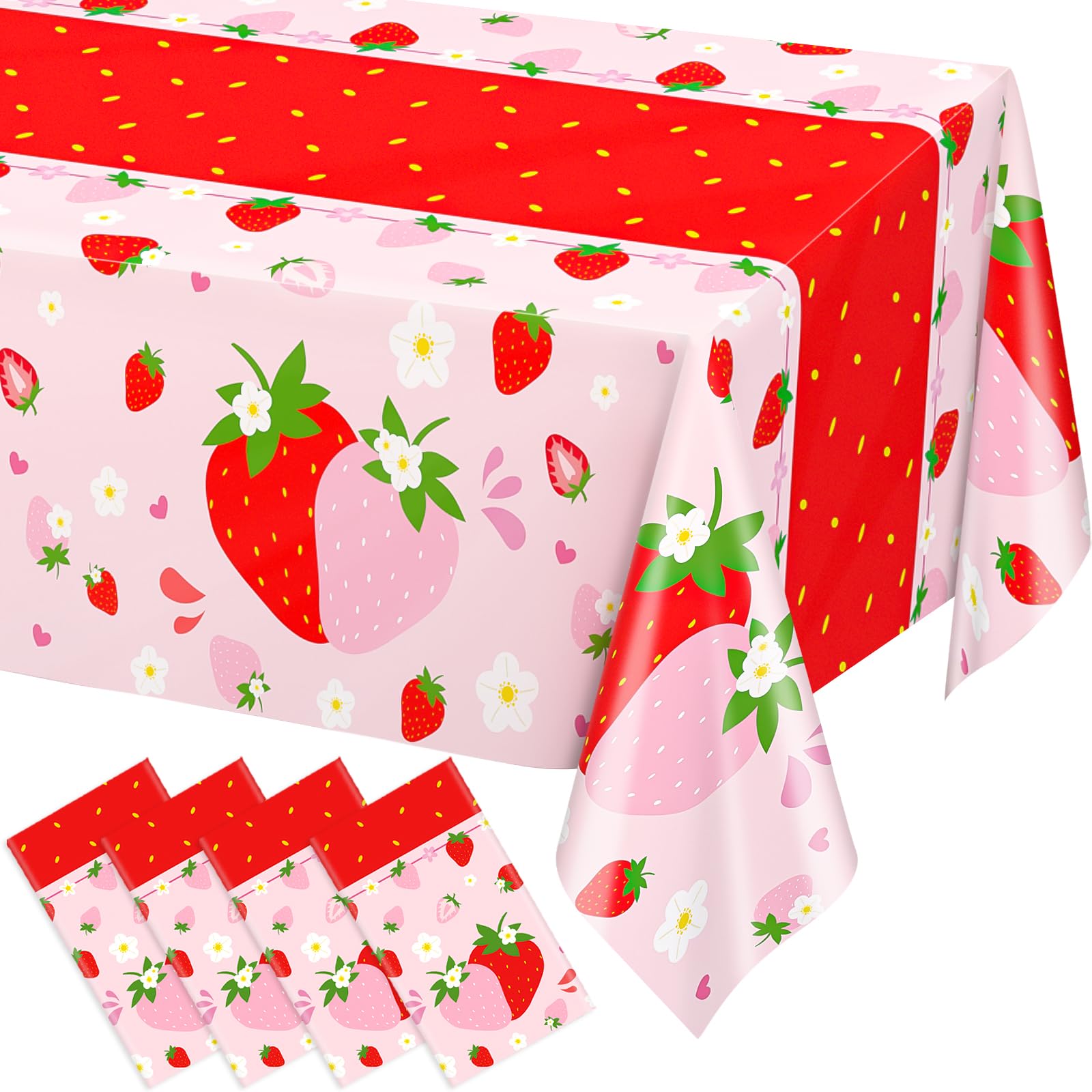 WNINK 4 Pack Strawberry Tablecloths Strawberry