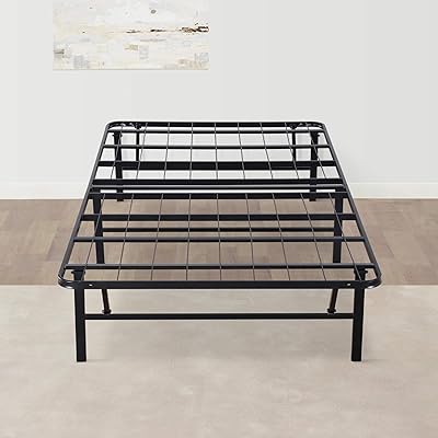 Olee Sleep 14 Inch Foldable Dura Metal Platform Bed Frame, Twin