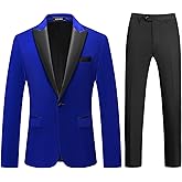 Mens Velvet Suits 2 Piece Slim Fit for Men Tuxedo Blazer Peaked Lapel One Button Wedding Dinner Jacket & Pants Suits