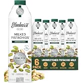 Elmhurst 1925 Pistachio Milk Unsweetened - 32 Ounce (Pack of 6), Vegan | Dairy-Free, Gluten-Free, Kosher, Shelf Stable Milk Made with Water &amp; Pistachios for Simpler Plant-Based Alternatives