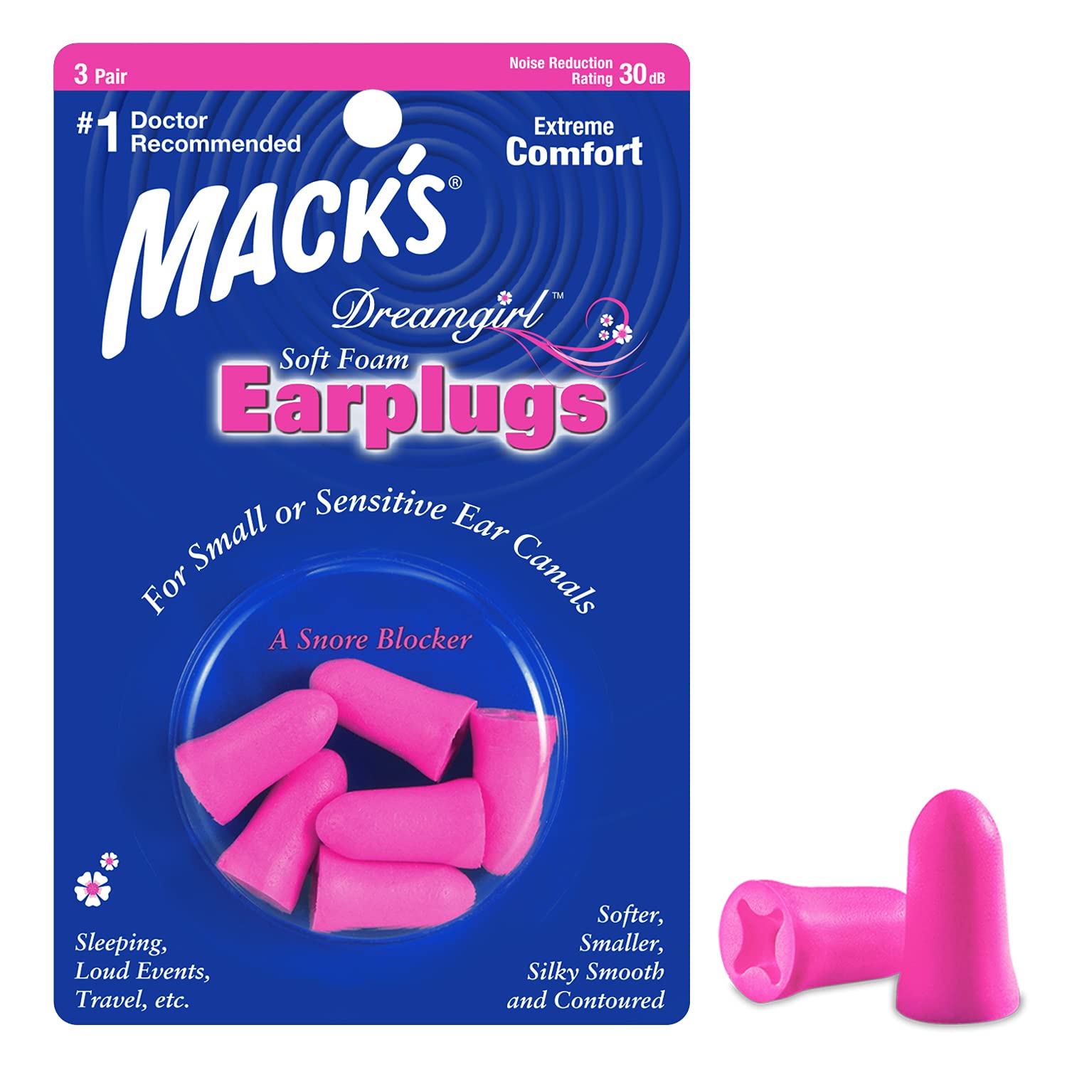 Mack's Dream Girl Ear Plugs (3 Pair) - Pink