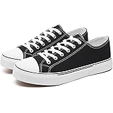 yageyan Men Canvas Low top Shoes Classic Casual Sneakers Black and White Fashion Shoes