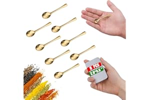 8PCS Tiny Spoons - Mini Stainless Steel Spoons 2.9 inch for Salt Jars Spice Jars, SUS 304 Food Grade Seasoning Spoon for Powd
