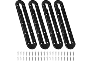 Ahuliao Kayak Track Mount, Kayak Rail Track, Kayak Low Profile Gear Track Accessories for Fishing Rod Holder, Cup Holder, Paddle Holders, Anchor Cleats (9 in, 10 Holes, 4 Pieces)