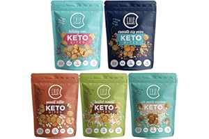 ChipMonk Keto Cookie Bites - Keto Snacks with Zero or Low Carb, Gluten-Free Keto Cookies, Nutritious, High Fat, Protein, Low Sugar Dessert Snack Foods for Ketogenic Diet or Diabetics, Macro Nutrition - 5 Pouches - 40 Bites