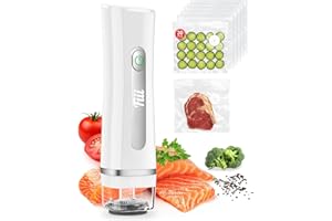 Fiii Vacuum Sealer with 30 Reusable Bags for Food, Powerful Handheld Vacuum Sealer Machine with Visible Water Tank, One Touch Kitchen Storage and Preservation
