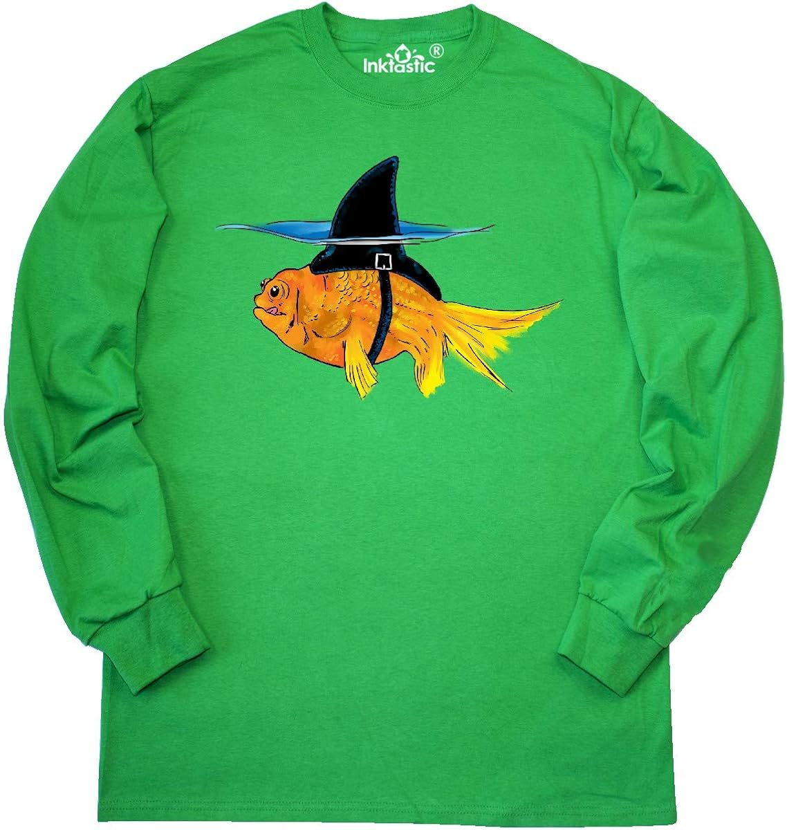 inktastic Funny Goldfish with Shark Fin Long Sleeve T-Shirt