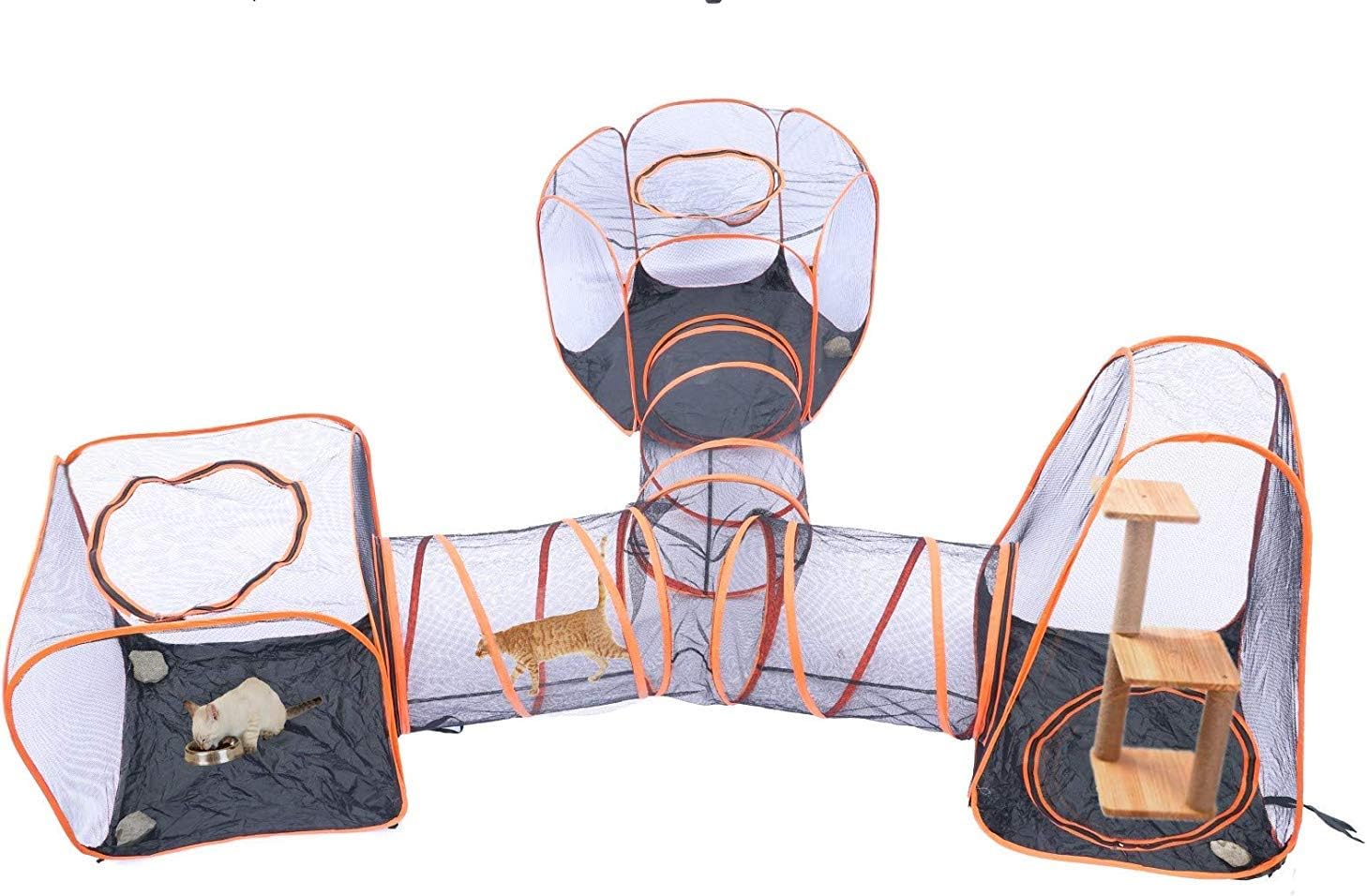 xxguo Portable Pet tent Dog Cat playpen play pen house Crate Cage Enclosure fences tunnel folding foldable (3pai)