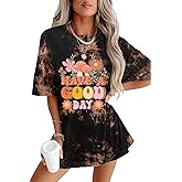 CSDAJIO Vintage Oversized Tshirts for Women Summer Graphic Tee Short Sleeve Gym Shirt Plus Size Workout Top