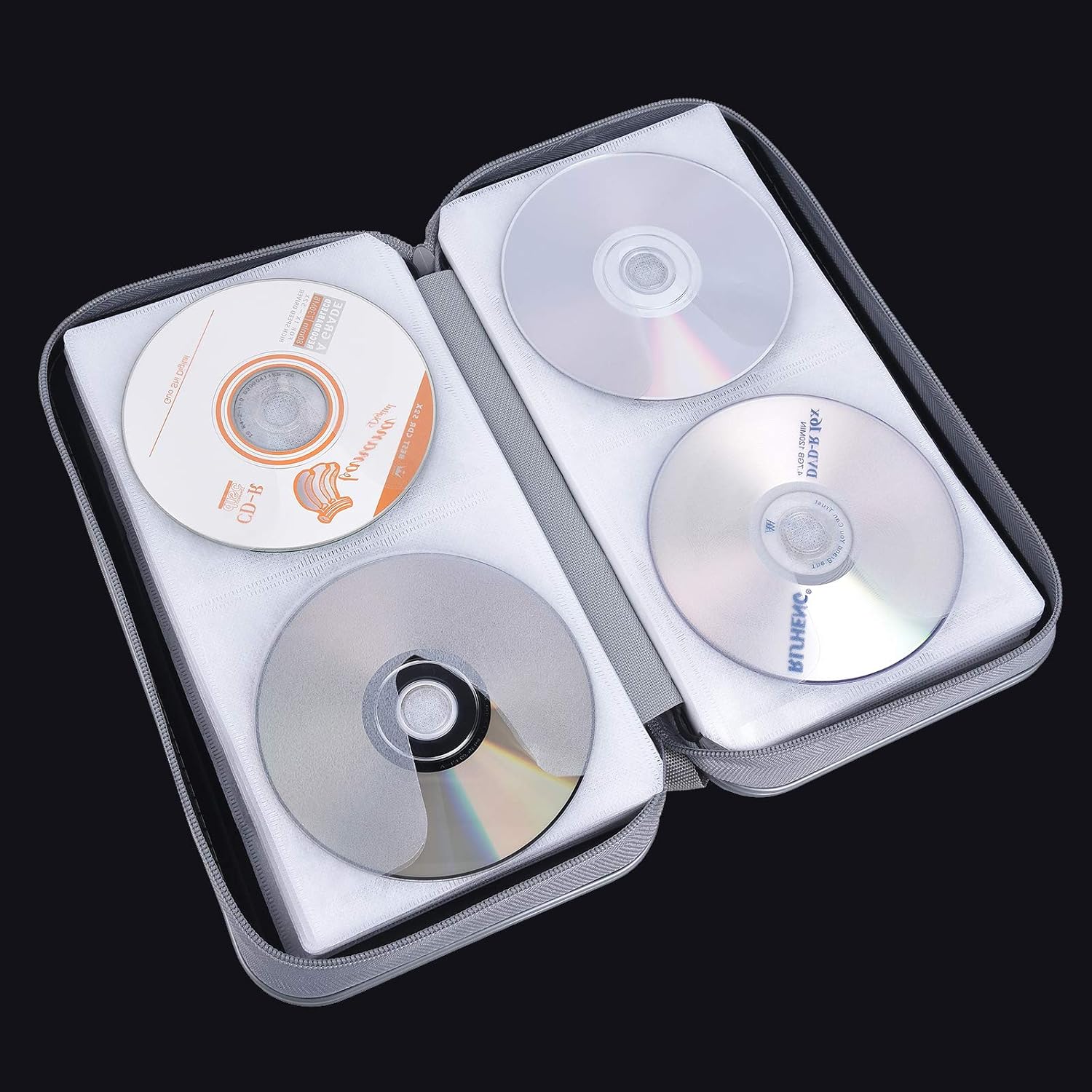 DVSICK UENTIP CD Case,96 Capacity CD Holder Hard Plastic CD Storage Wallet Protective CD/DVD Case Holder for Car Home Travel (96 - Image 3