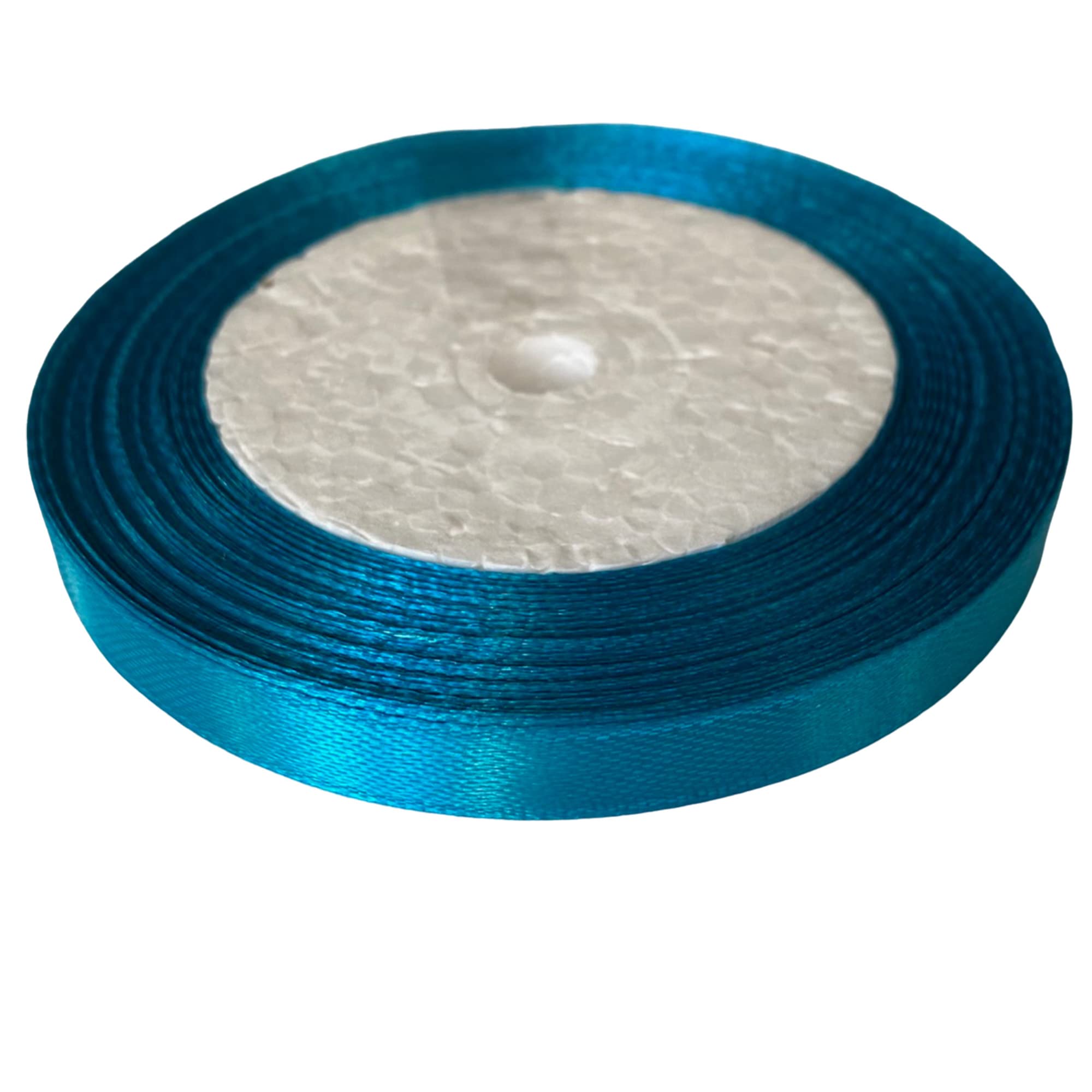 Dyanatic Satin Ribbon (10mm x 22m) - 25 Yards Craft Ribbon | Christmas, Hair, and DIY Crafting - Peacock Blue