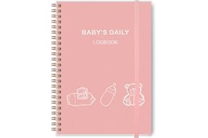 TIANKOOL Baby's Daily Log Book - A5 Baby Care planner for Newborns, Schedule for Tracking Newborn's Daily Routine, 152 Easy to Fill Pages Track and Monitor Nursing, Sleep, Feeding, Diapers, Pumping - Pink