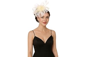 Litter Star Fascinators Headband with Feather, Women's Tea Party Hat for Kentucky Derby, Cocktail, Wedding, Fancy Dress Party