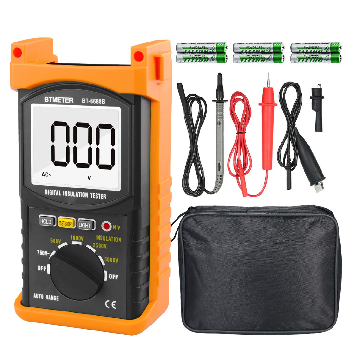 Digital Insulation Resistance Tester, BTMETER BT6688B with Test