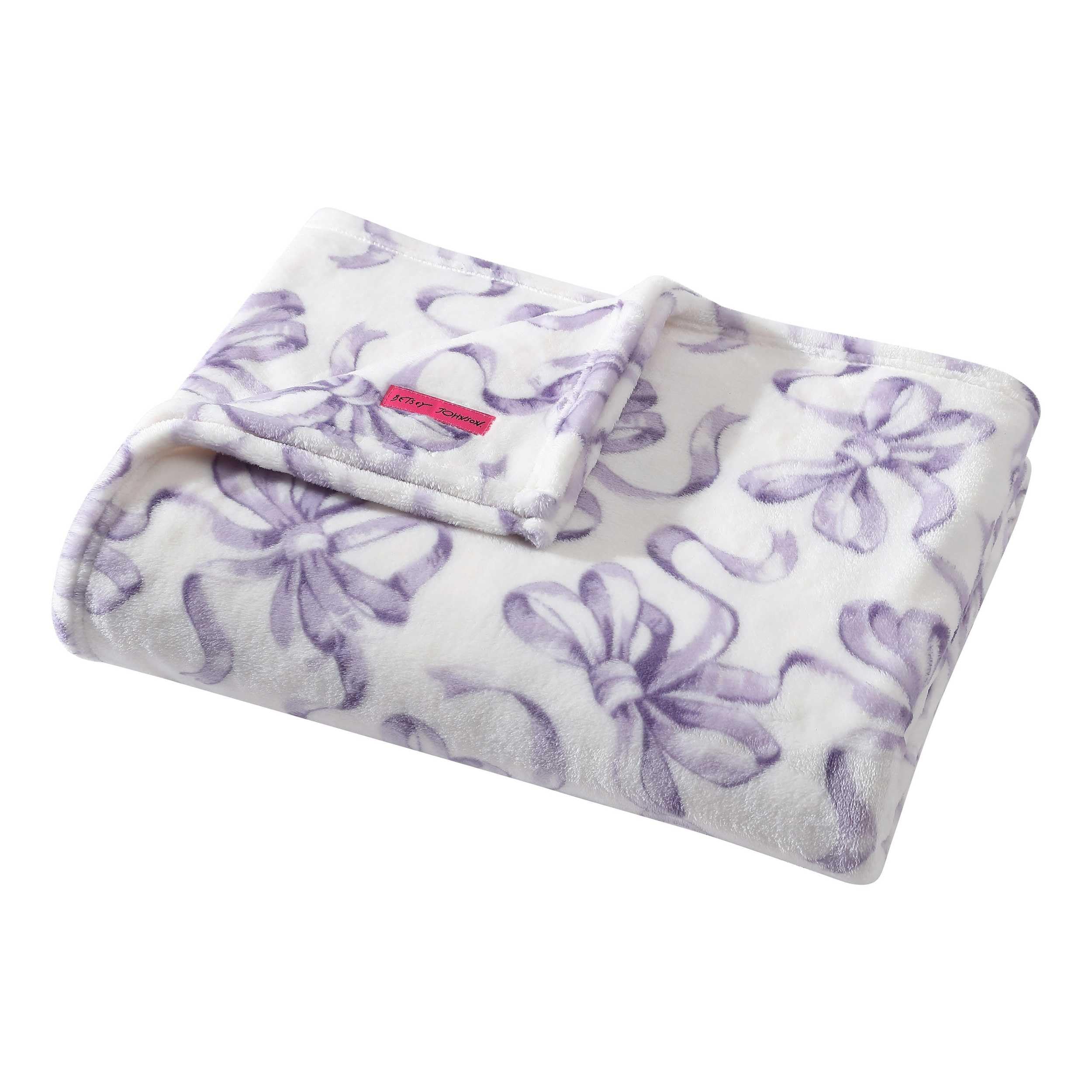 Betsey Johnson - Blanket, Ultra-Soft Plush Bedding, Warm & Cozy, Oversized Room Essentials (Ballet Bows Purple, King) Image