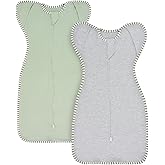 Swaddles for Newborns Swaddle 0-3 Months Sleep Sack Arms Up Swaddle 0-3 Months Transition Swaddle, 2-Pack Baby Swaddles for Boy Girl with Arms In/Out 2-Way Zipper 100% Cotton 0.8 Tog (Small 5-14lbs)