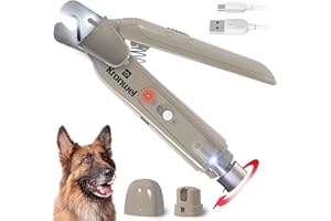 KRONWEL 2-in-1 Rechargeable Dog Nail Grinder & Dog Nail Clippers, Dog Nail Trimmers for Large Dogs, Pet Nail Grinder for Dogs, Electric Dog Nail Trimmer for Medium Dogs (Beige, Beige)