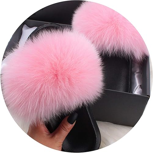 pink fur sandals