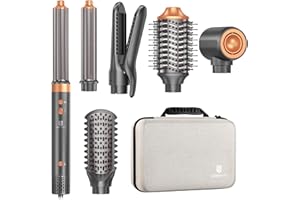 WEBEAUTY Hair Dryer Brush Air Styler: Dual Voltage 7 in 1 Ionic Multi Styling Tools with Hot Air Straightener, Auto Wrap Curlers, Frizz-Free Volumizer, Fast Blow Drying Curling Straightening and Smoothing