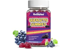 SmildeHeal Quercetin Gummies 1200MG, Quercetin Gummies with Bromelain, Zinc Vitamin C, Quercetin Supplement Gummies for Adult & Kid, 60 Vegan Gummies